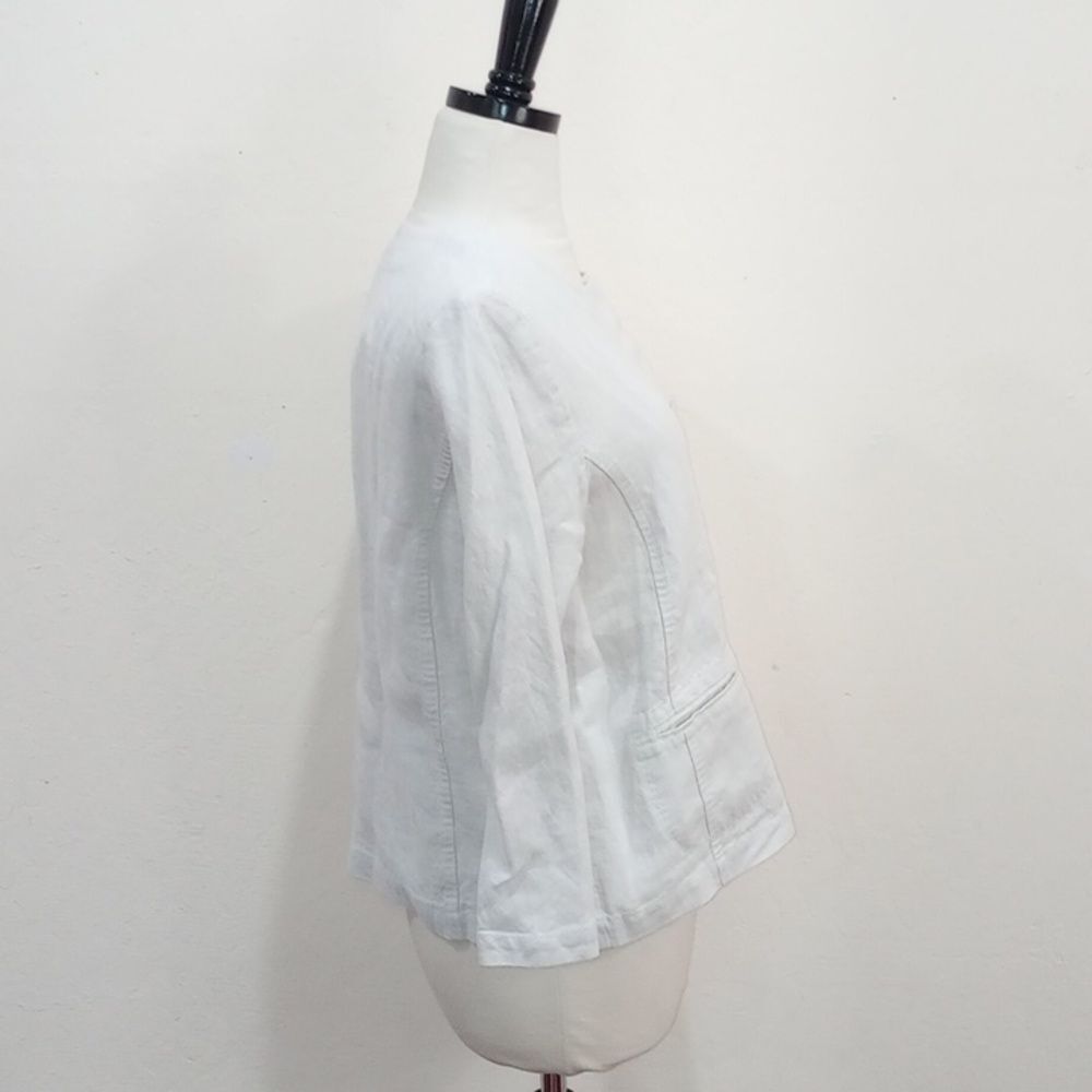 NEW! Eileen Fisher Round Neck Button Front Irish Linen Jacket - PM - $158 - Picture 5 of 8